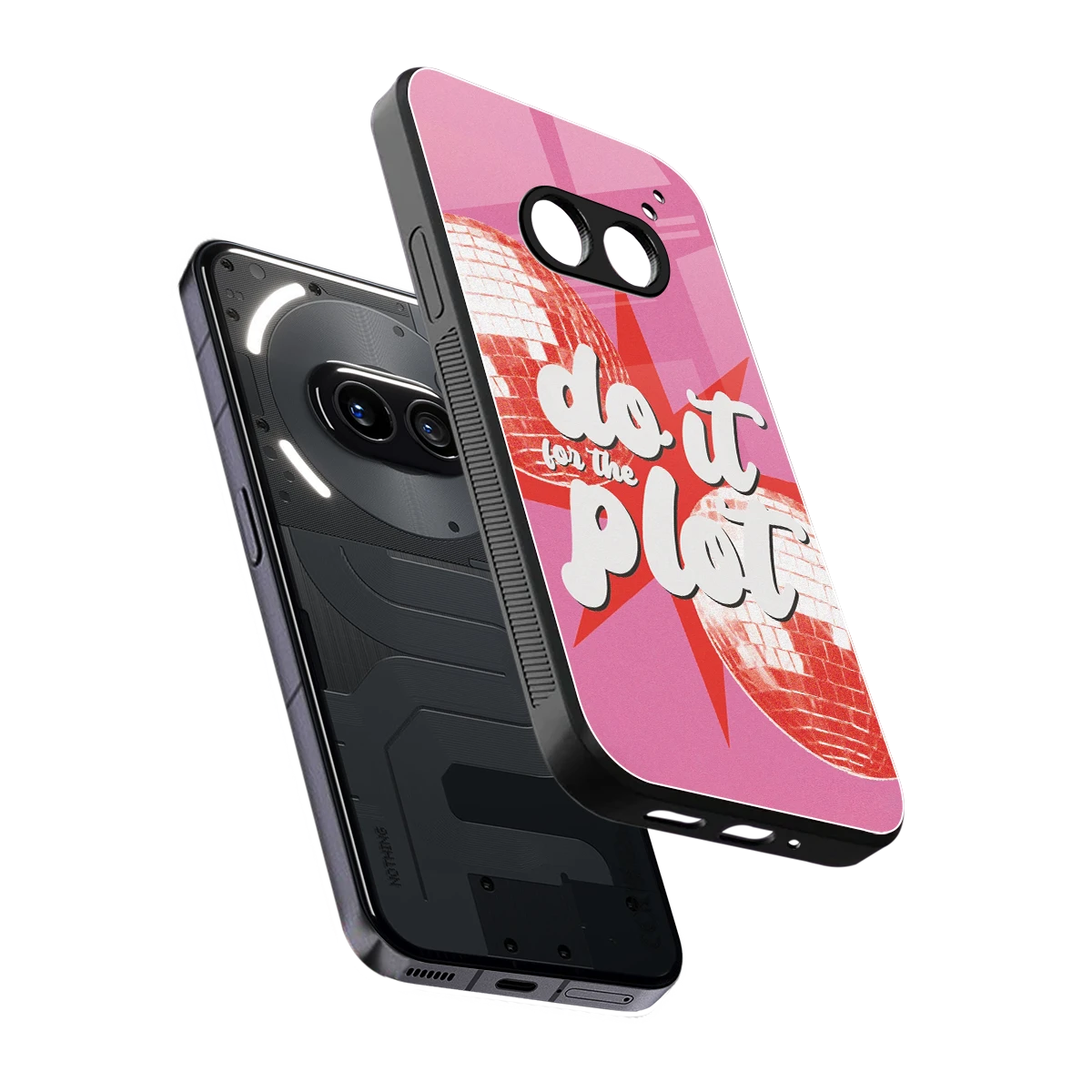 For The Plot sleek nothing phone 2a cover with tempered glass back and TPU edges