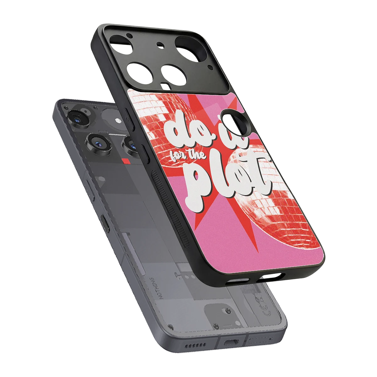 For The Plot sleek nothing phone 3 cover with tempered glass back and TPU edges