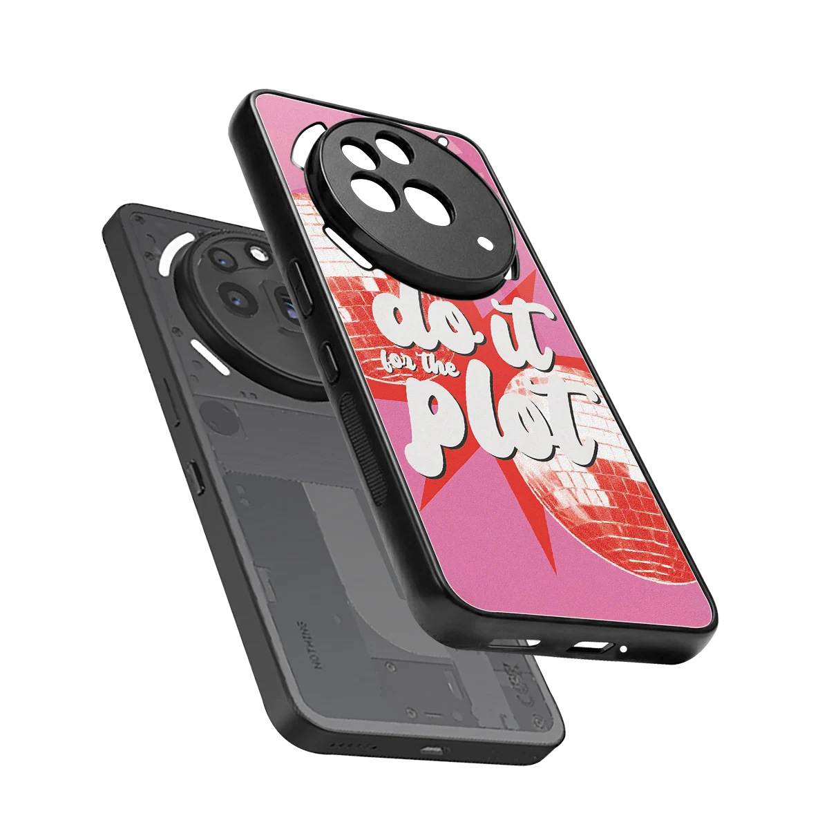 For The Plot sleek nothing phone 3a pro cover with tempered glass back and TPU edges