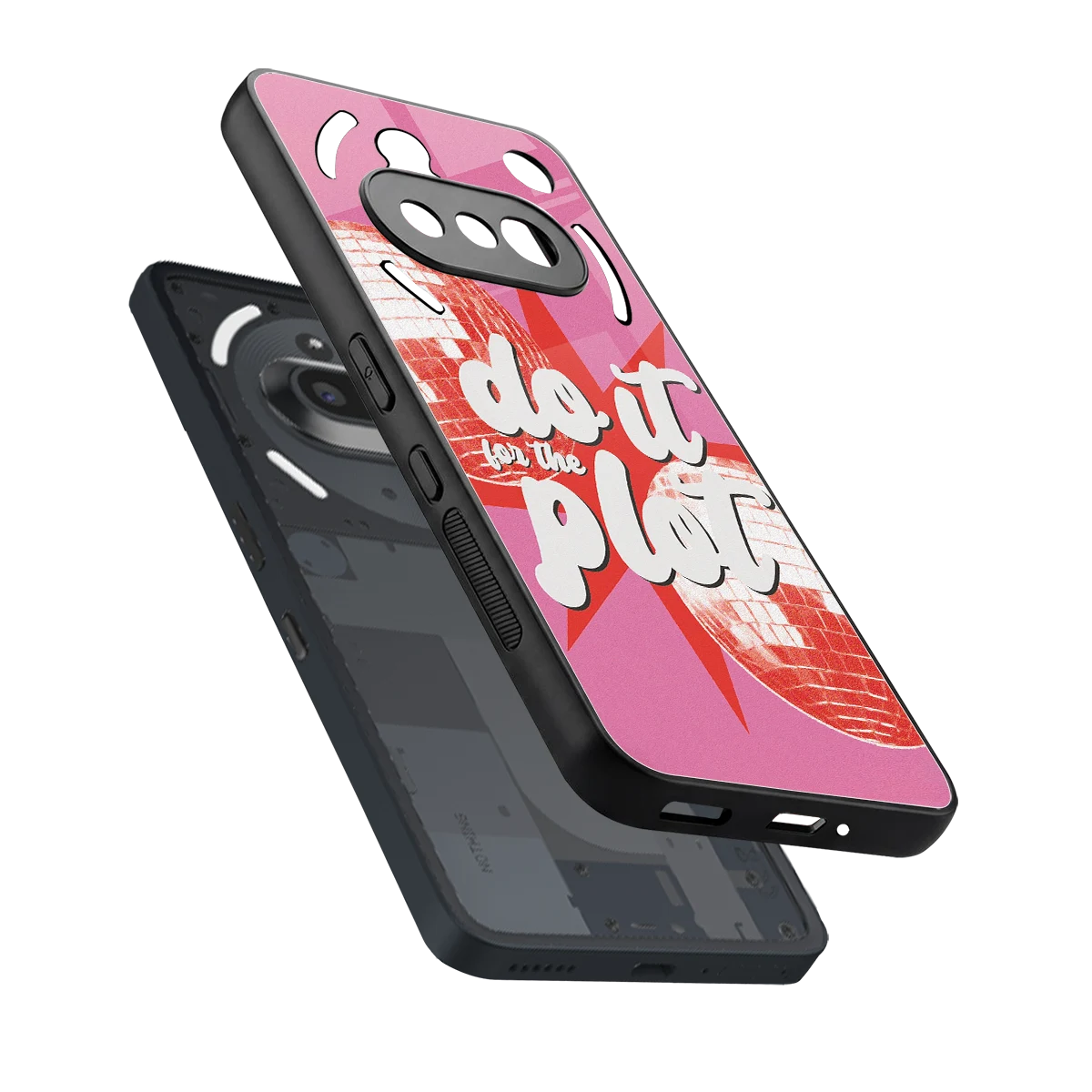 For The Plot sleek nothing phone 3a cover with tempered glass back and TPU edges