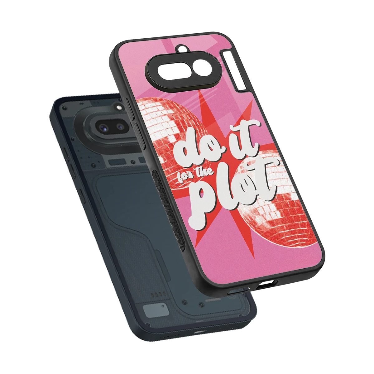 For The Plot sleek nothing phone 4a cover with tempered glass back and TPU edges