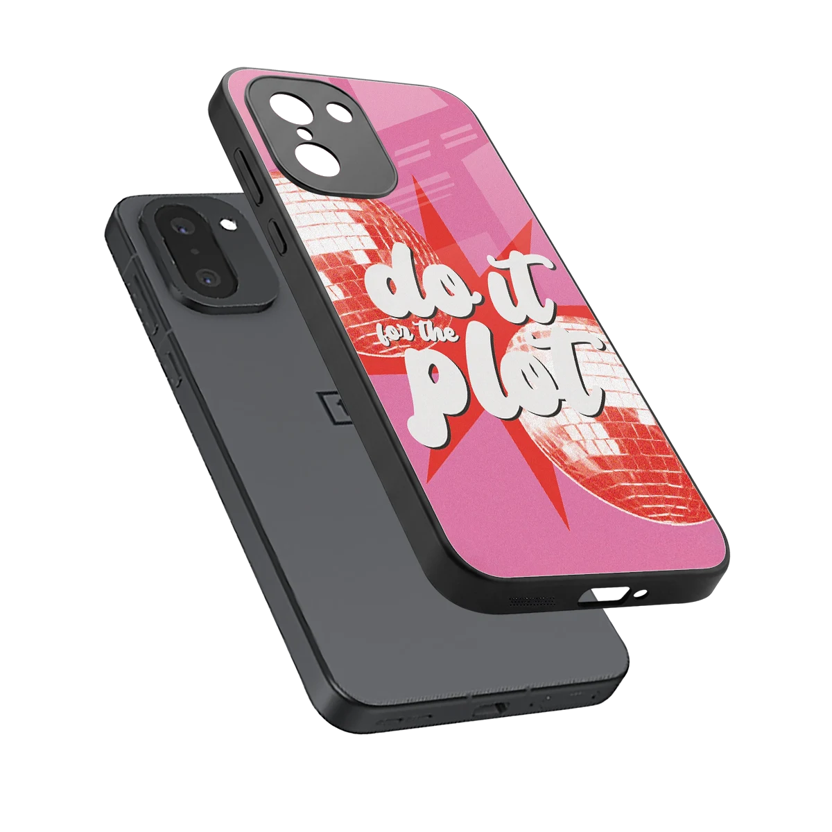 For The Plot sleek oneplus 15r cover with tempered glass back and TPU edges