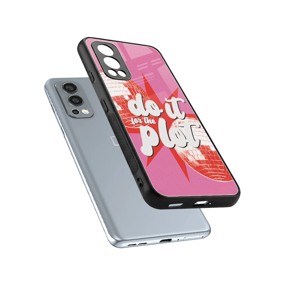 For The Plot sleek oneplus nord 2 cover with tempered glass back and TPU edges