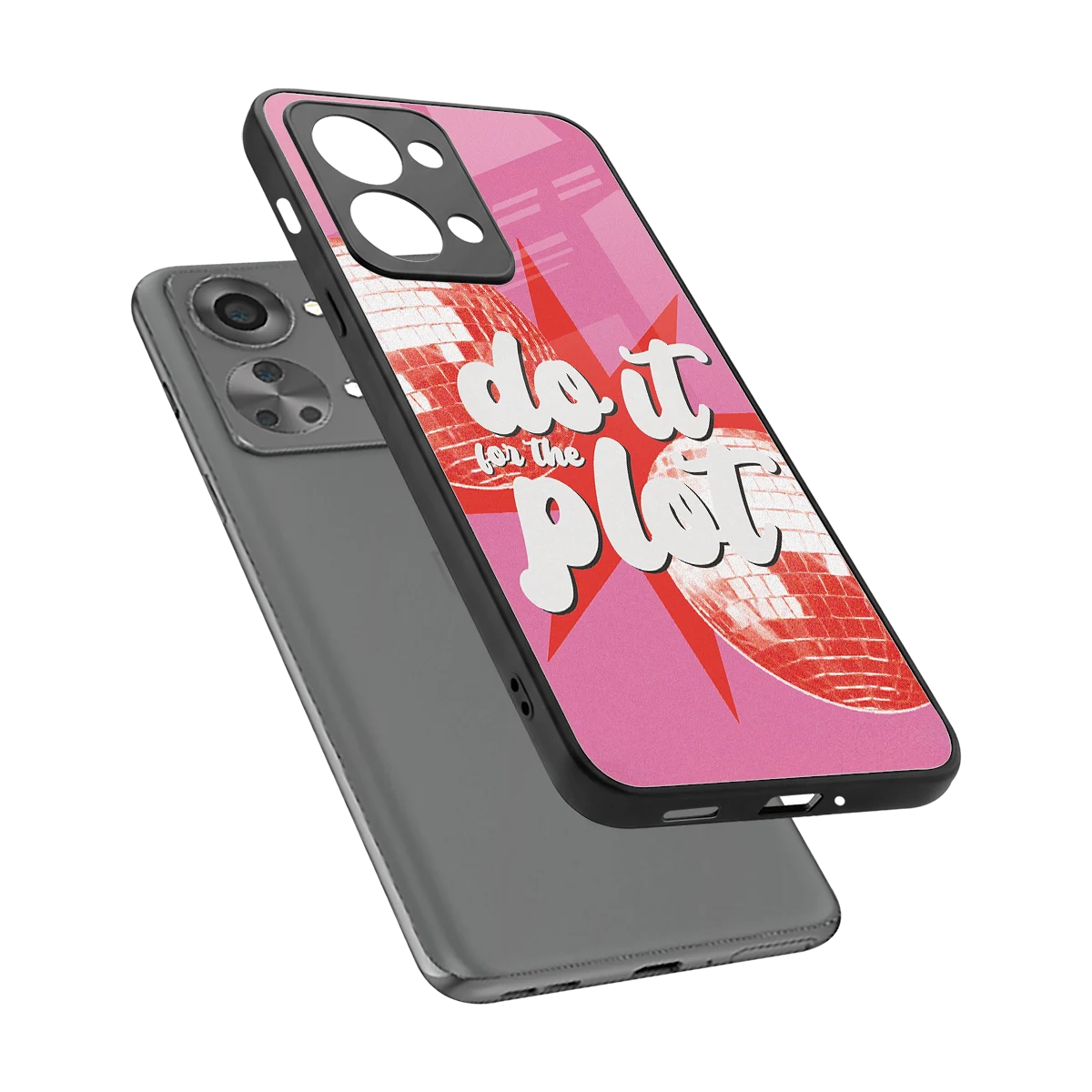 For The Plot sleek oneplus nord 2t cover with tempered glass back and TPU edges