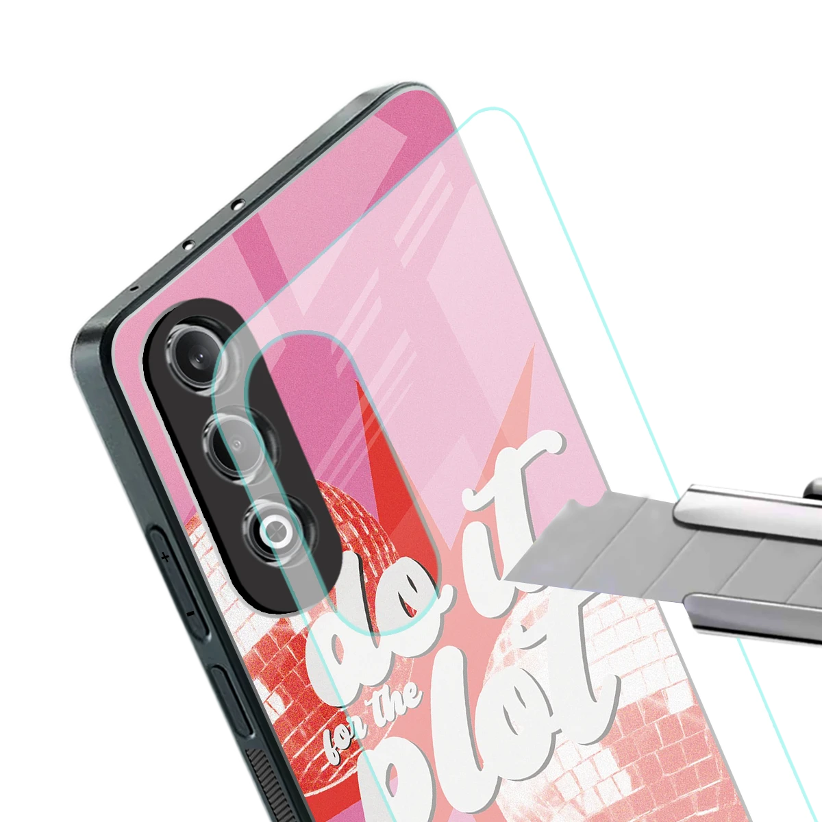 For The Plot stylish phone case for oneplus nord ce 4 | glossy glass and slim fit