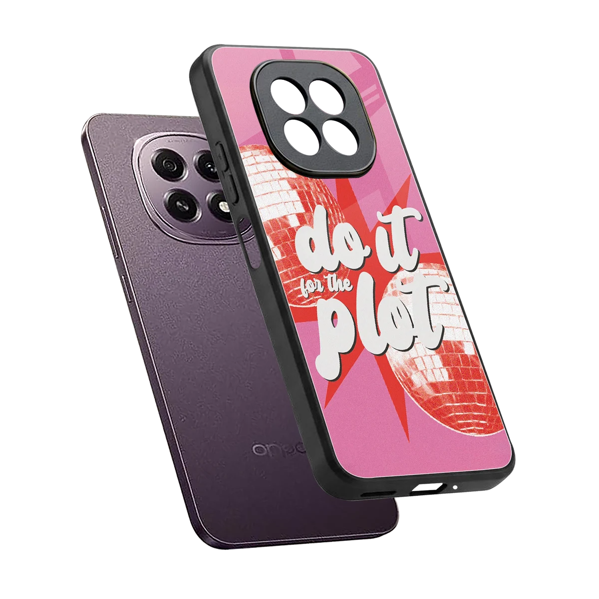 For The Plot sleek oppo f29 5g cover with tempered glass back and TPU edges