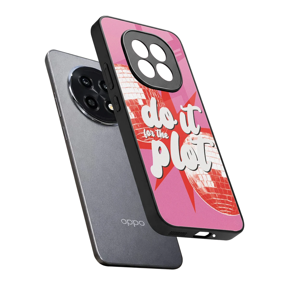 For The Plot sleek oppo f29 pro 5g cover with tempered glass back and TPU edges