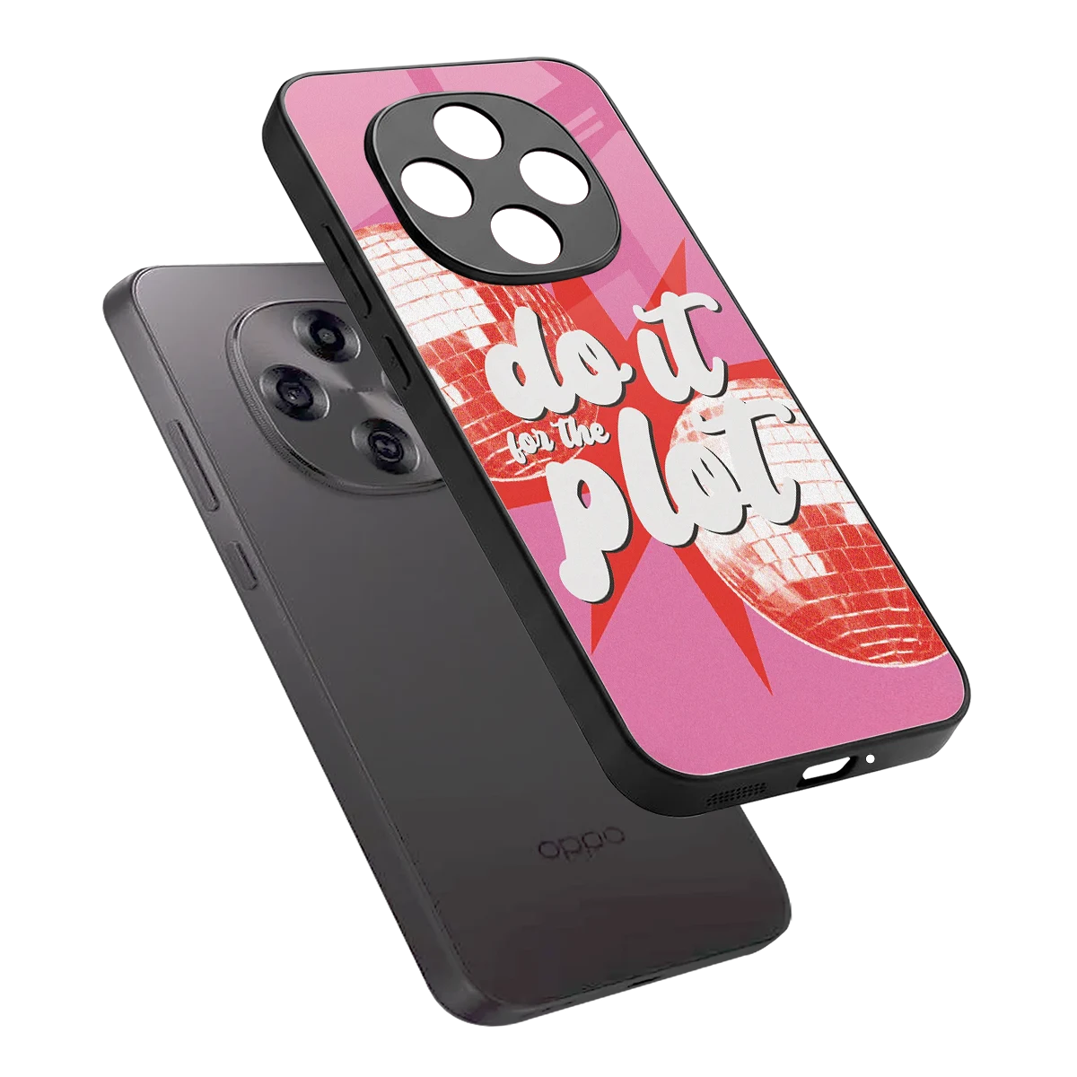 For The Plot sleek oppo f31 pro 5g cover with tempered glass back and TPU edges