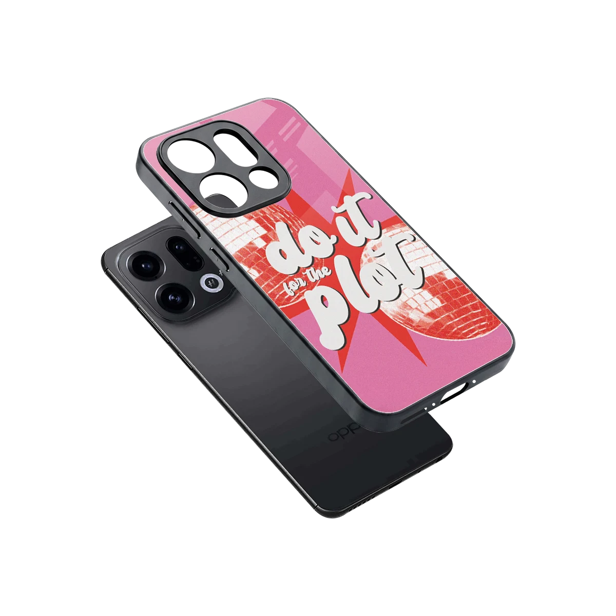 For The Plot sleek oppo find x9 cover with tempered glass back and TPU edges