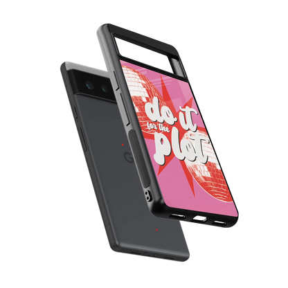 For The Plot sleek google pixel 6a cover with tempered glass back and TPU edges