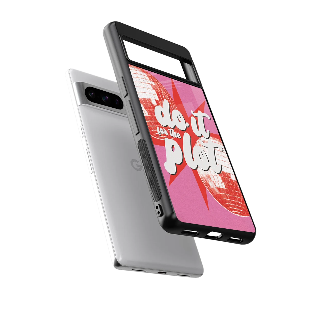 For The Plot sleek google pixel 8 pro cover with tempered glass back and TPU edges