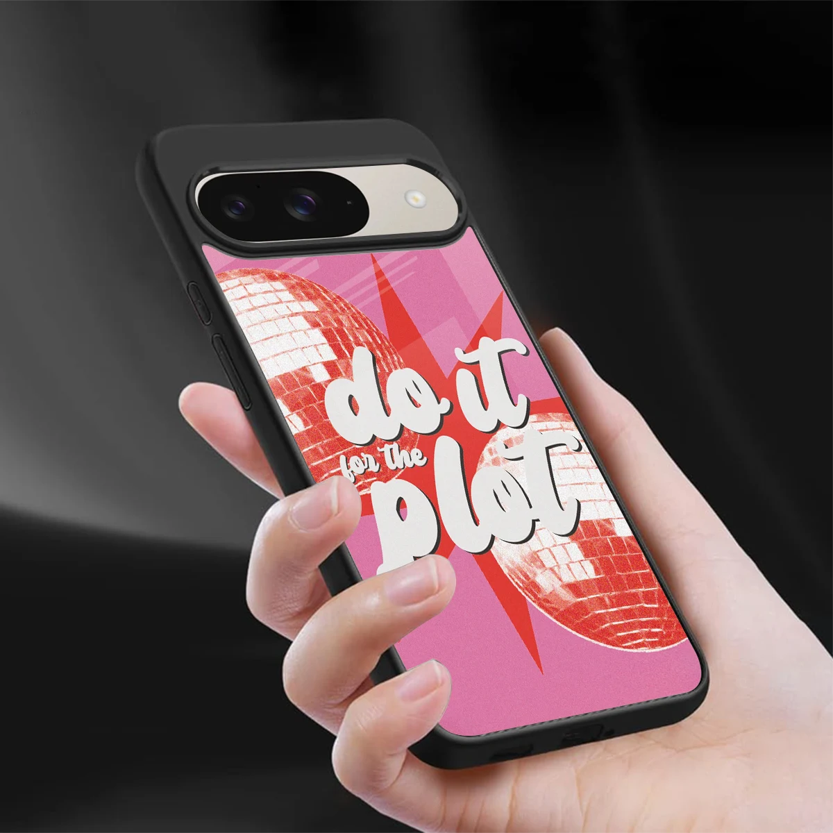 For The Plot sleek google pixel 9 cover with tempered glass back and TPU edges