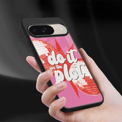 For The Plot sleek google pixel 9 cover with tempered glass back and TPU edges