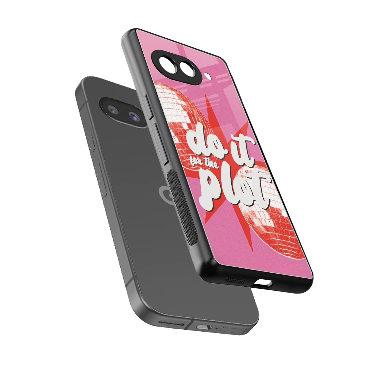 For The Plot sleek google pixel 10a cover with tempered glass back and TPU edges