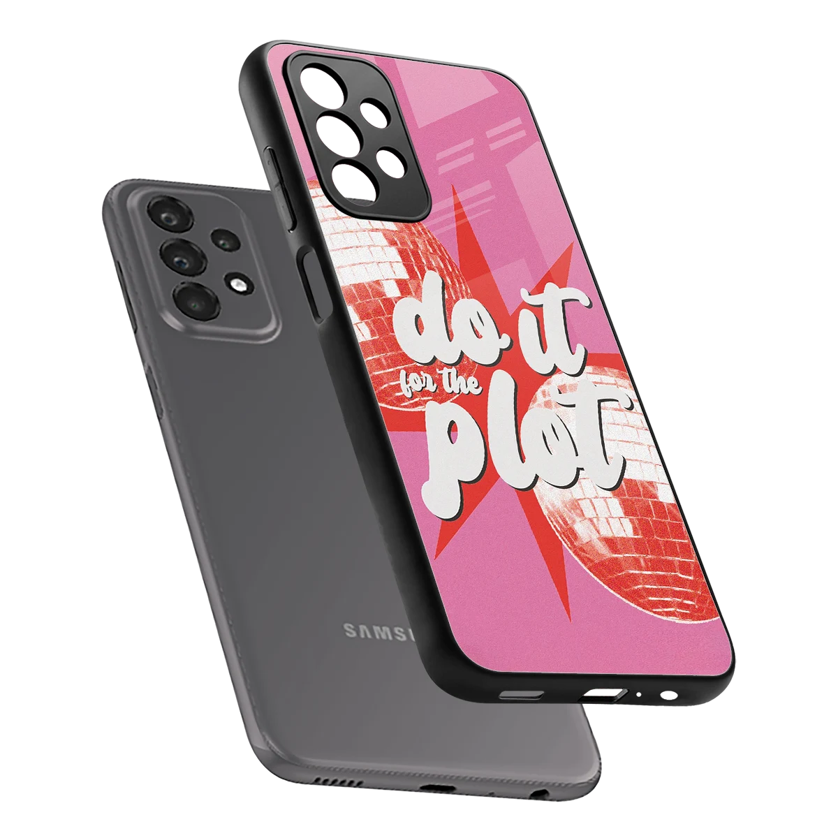 For The Plot sleek samsung galaxy a23 cover with tempered glass back and TPU edges