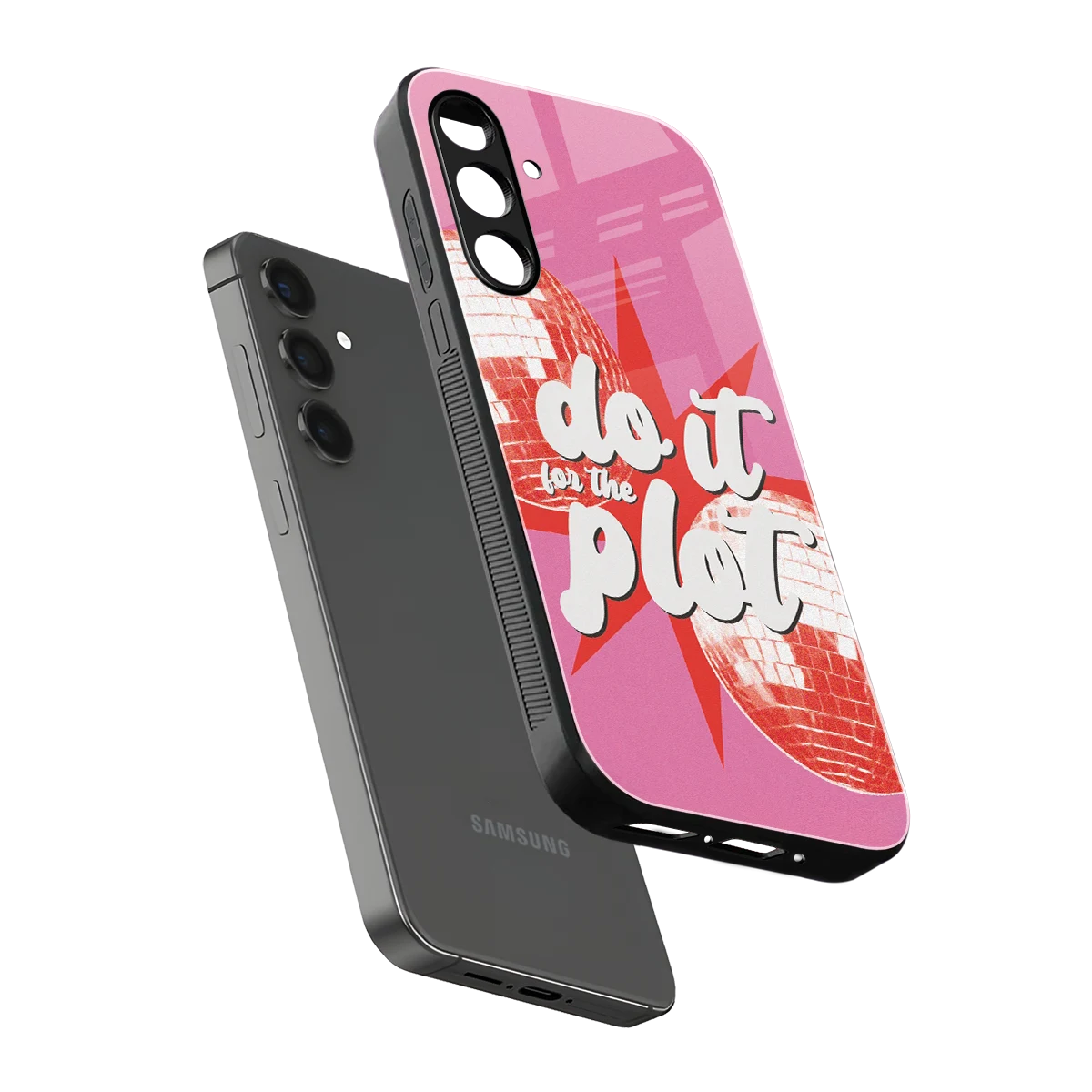 For The Plot sleek samsung galaxy a55 5g cover with tempered glass back and TPU edges