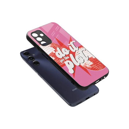 For The Plot sleek samsung galaxy m14 5g cover with tempered glass back and TPU edges