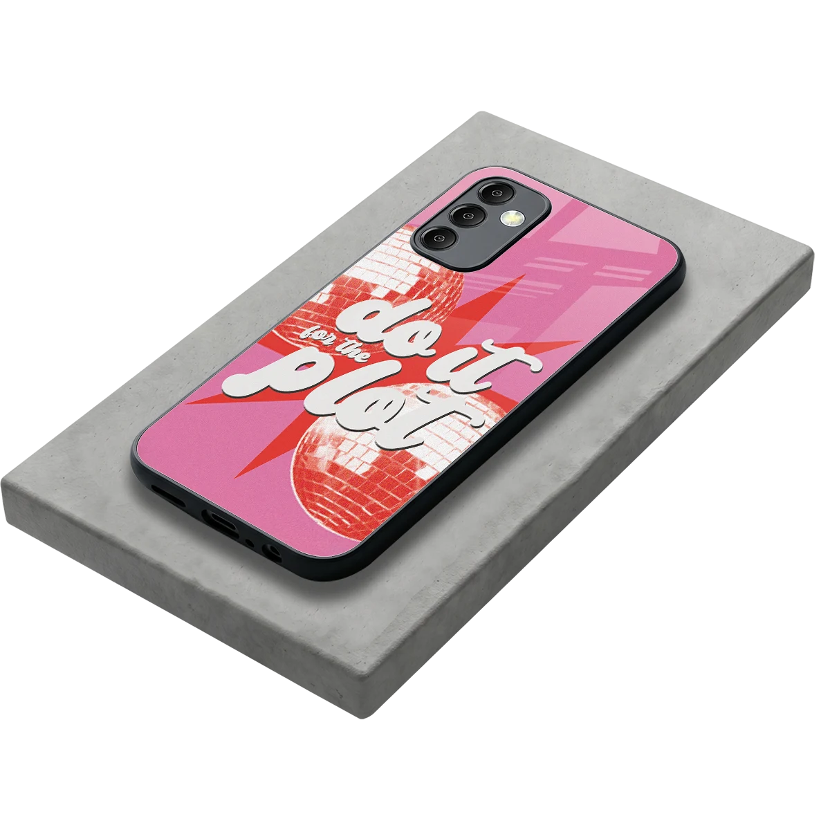 For The Plot stylish phone case for samsung galaxy m14 5g | glossy glass and slim fit