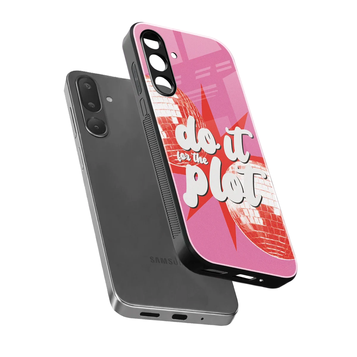 For The Plot sleek samsung galaxy m16 5g cover with tempered glass back and TPU edges