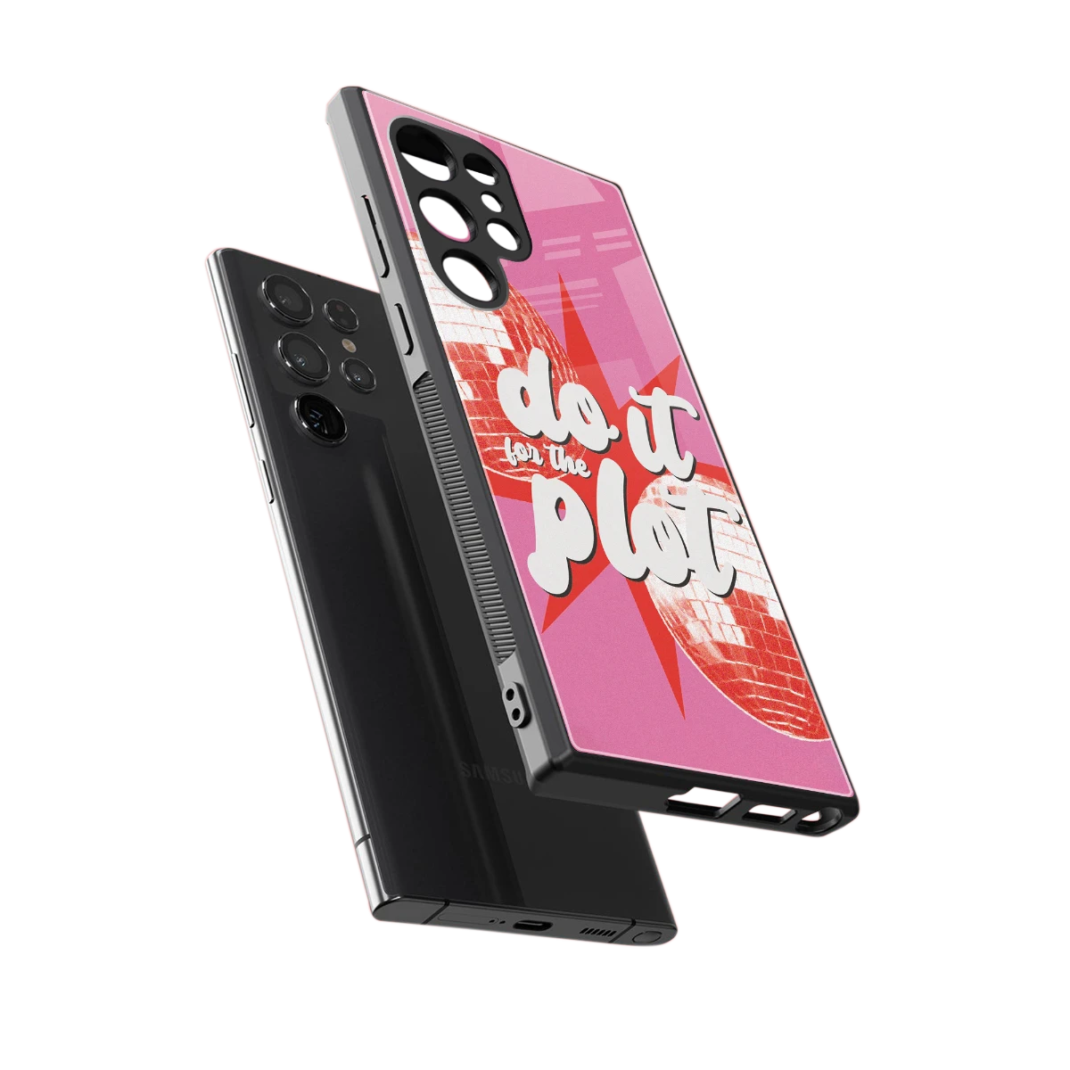 For The Plot sleek samsung galaxy s23 ultra cover with tempered glass back and TPU edges