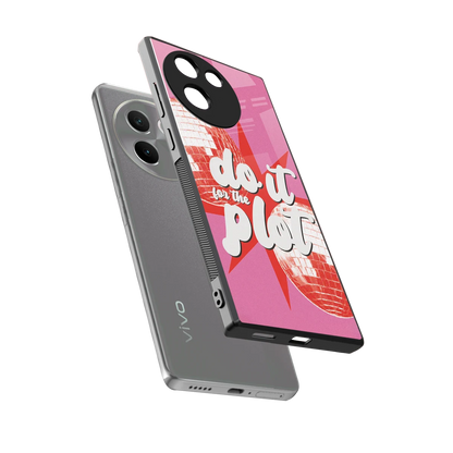For The Plot sleek vivo v30e cover with tempered glass back and TPU edges