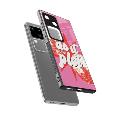 For The Plot sleek vivo v30 cover with tempered glass back and TPU edges