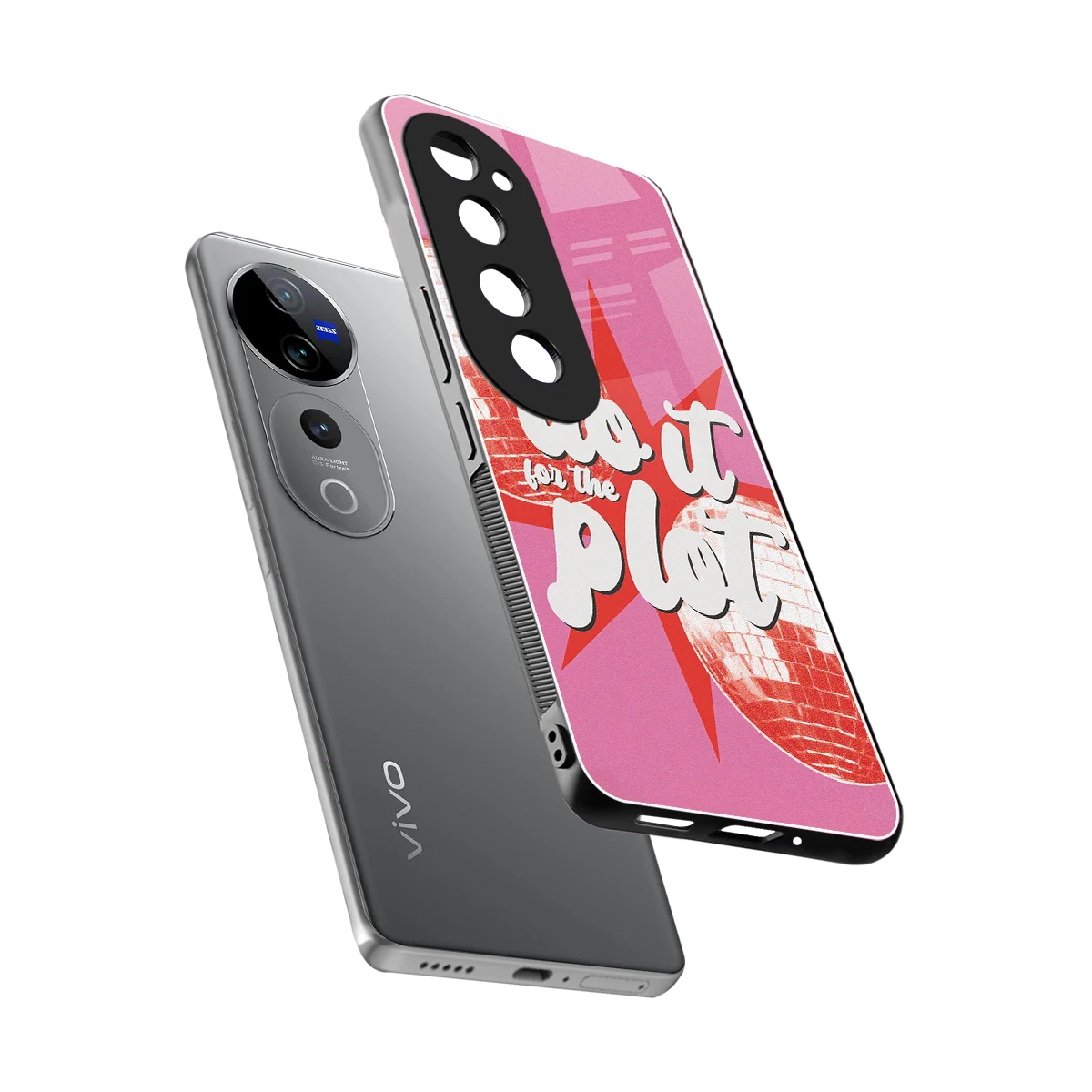 For The Plot sleek vivo v40 pro cover with tempered glass back and TPU edges