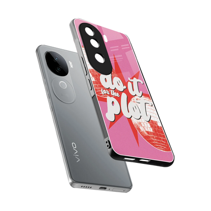 For The Plot sleek vivo v40e cover with tempered glass back and TPU edges