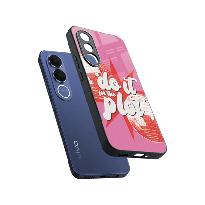For The Plot sleek vivo v70 fe cover with tempered glass back and TPU edges