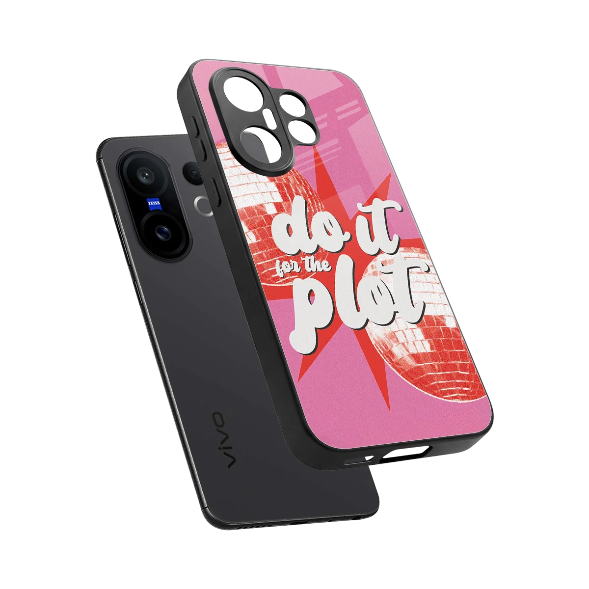 For The Plot sleek vivo x200 fe cover with tempered glass back and TPU edges