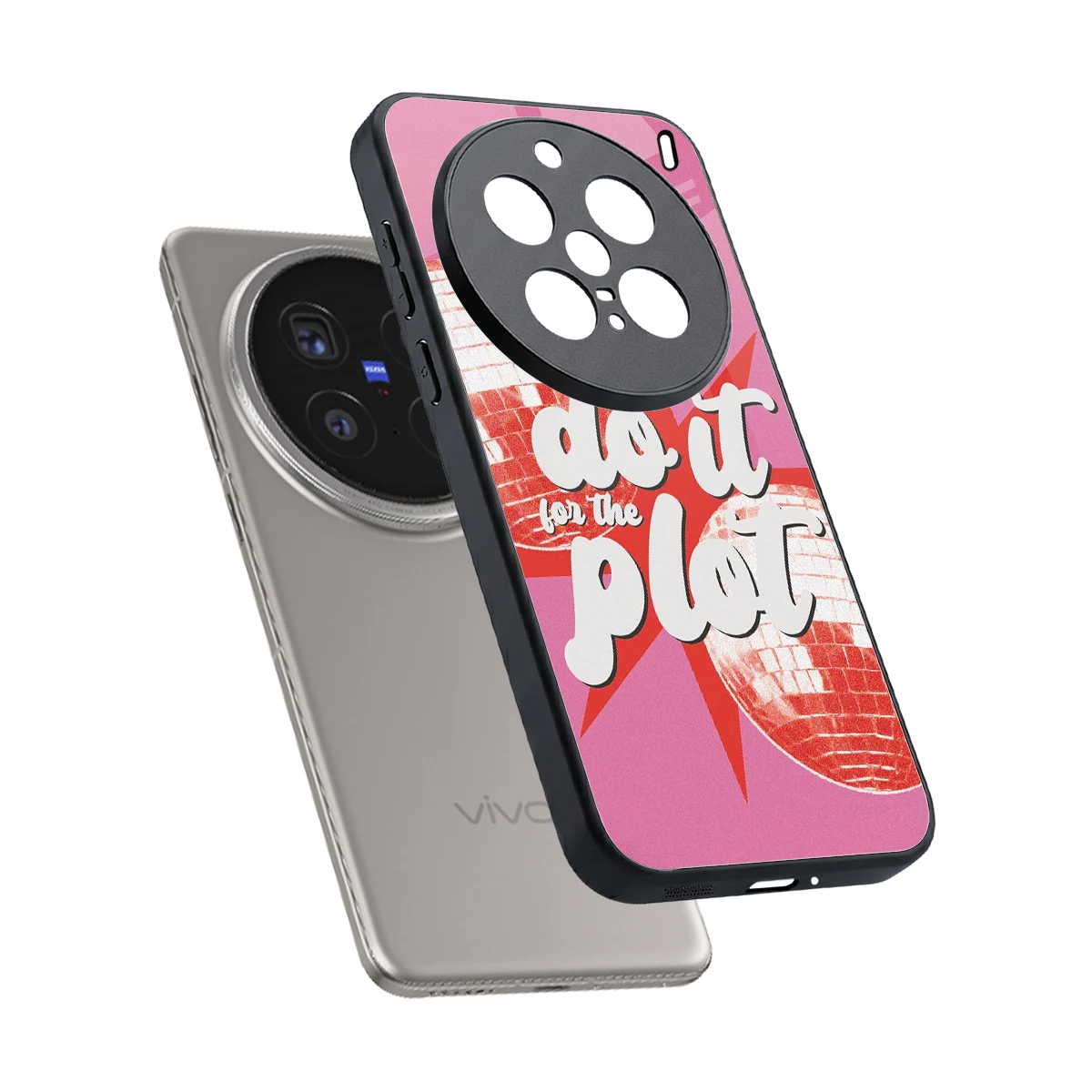 For The Plot sleek vivo x200 pro cover with tempered glass back and TPU edges