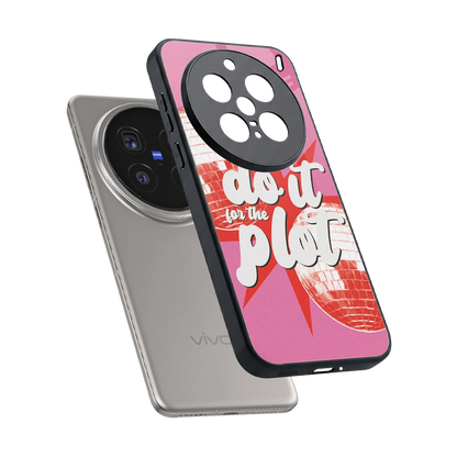 For The Plot sleek vivo x200 pro cover with tempered glass back and TPU edges
