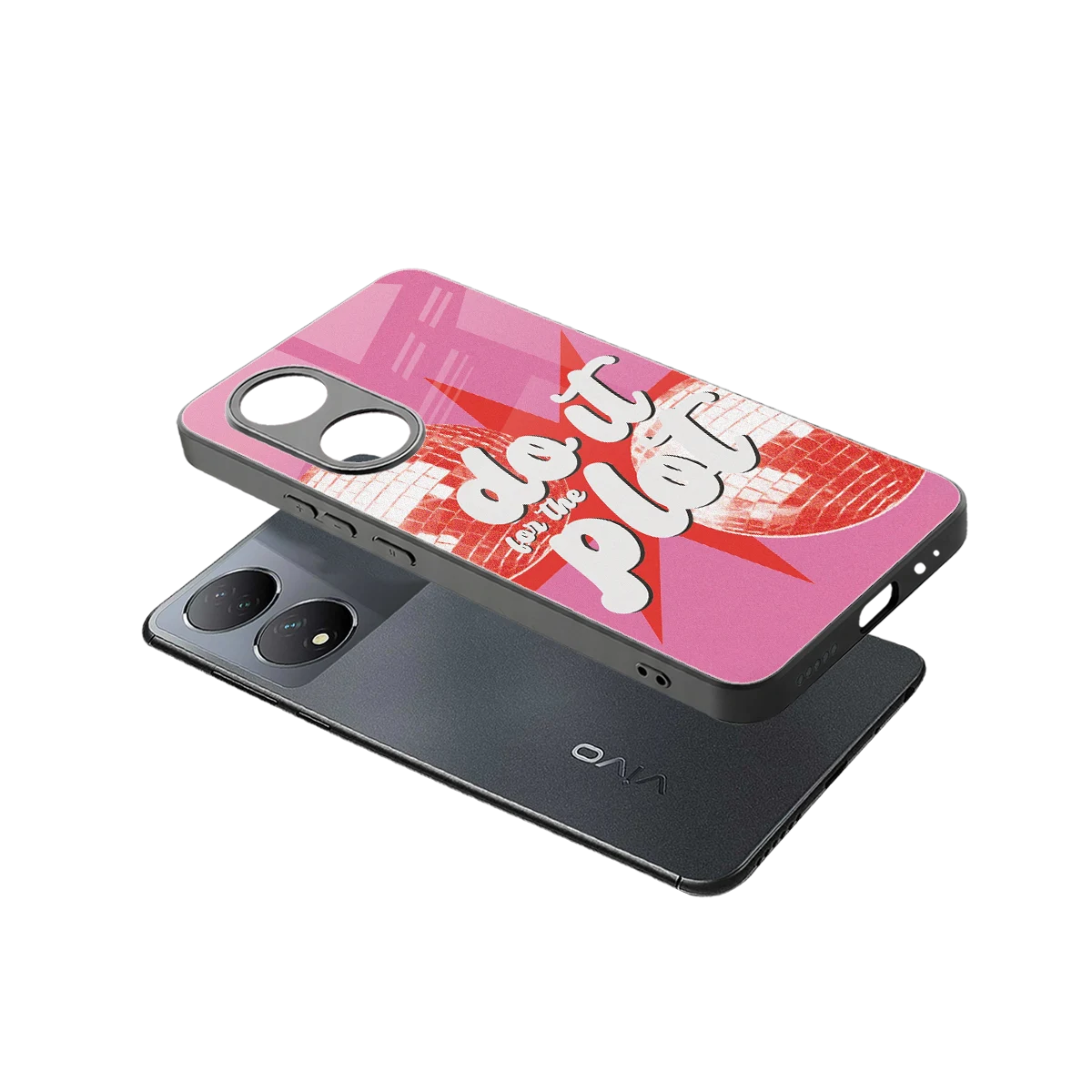 For The Plot sleek Vivo-y100 cover with tempered glass back and TPU edges