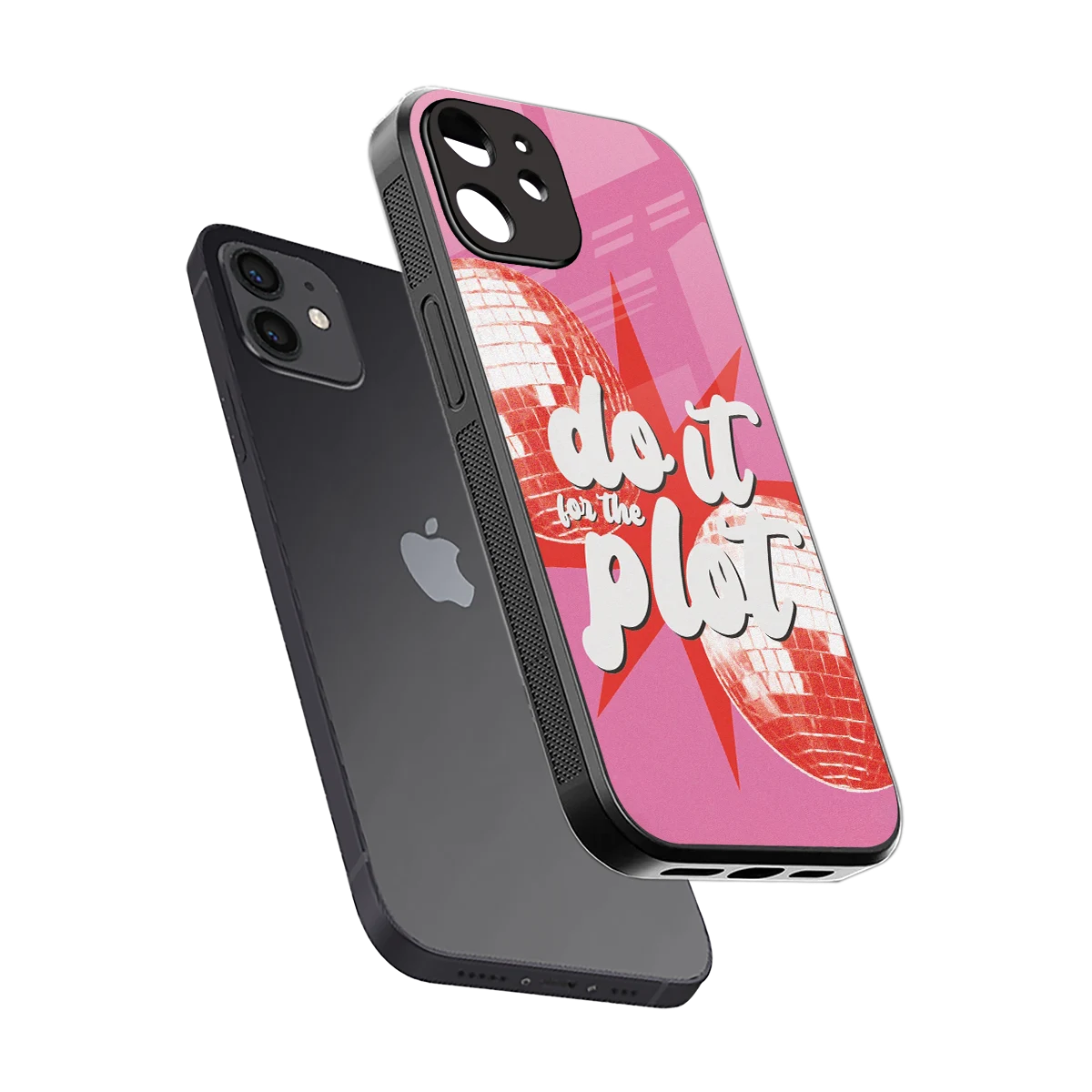 For The Plot sleek iphone 12 cover with tempered glass back and TPU edges