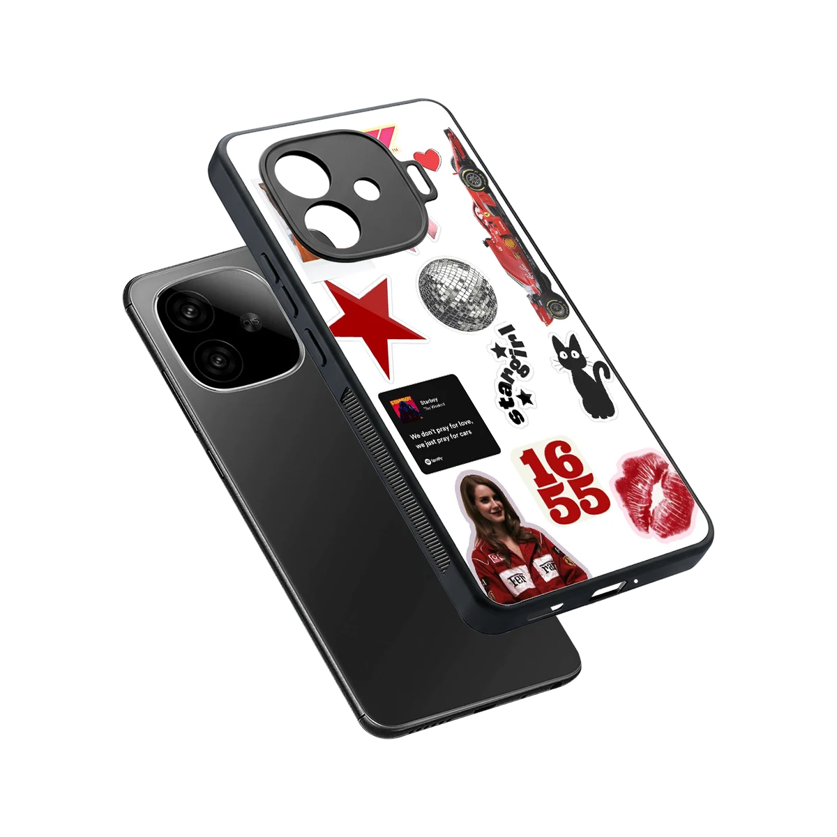 Formula 1 Fever sleek iqoo neo 10r 5g cover with tempered glass back and TPU edges