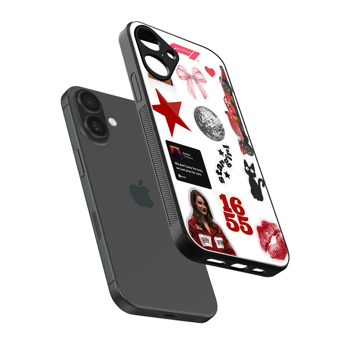 Formula 1 Fever sleek iphone 16 plus cover with tempered glass back and TPU edges