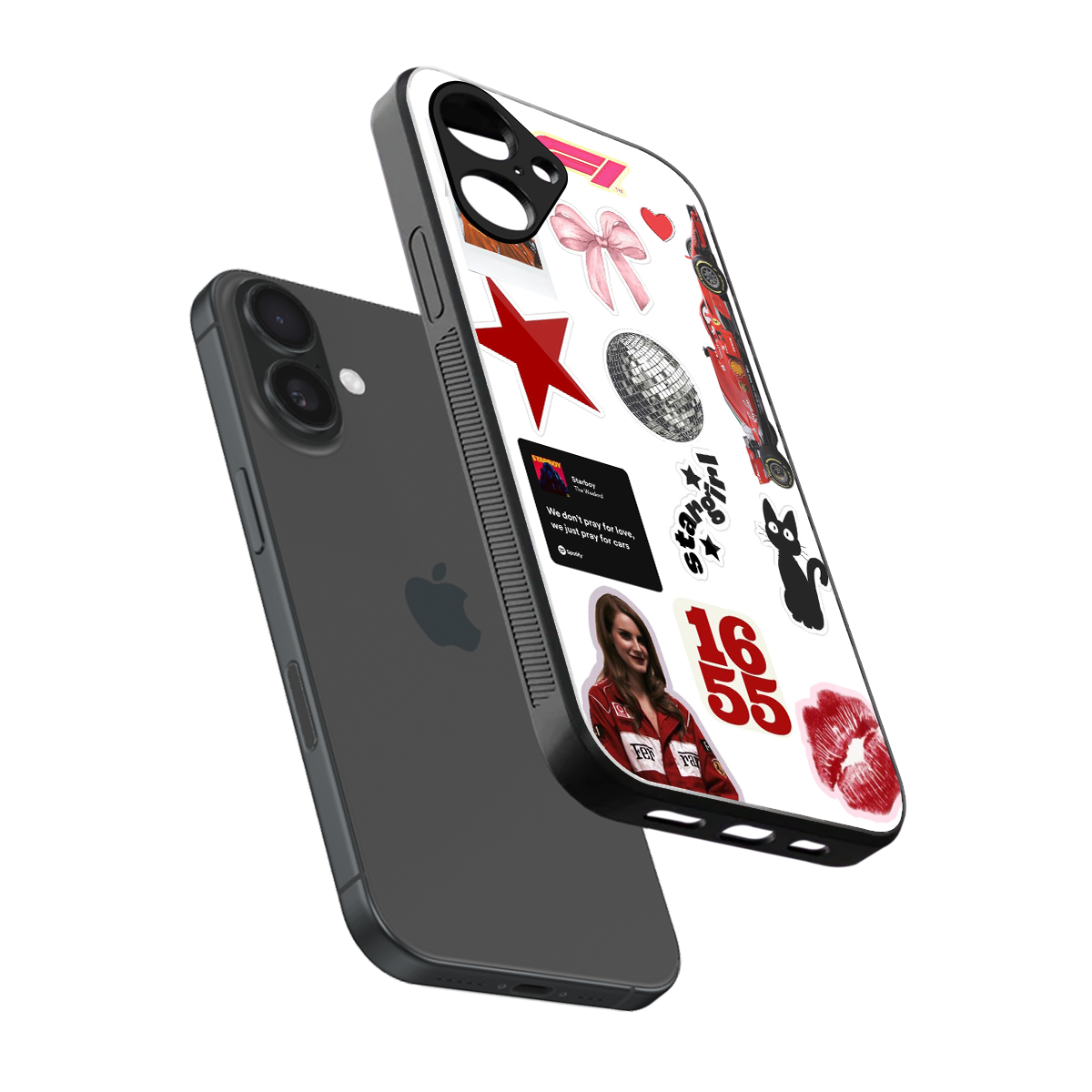 Formula 1 Fever sleek iPhone 16 cover with tempered glass back and TPU edges