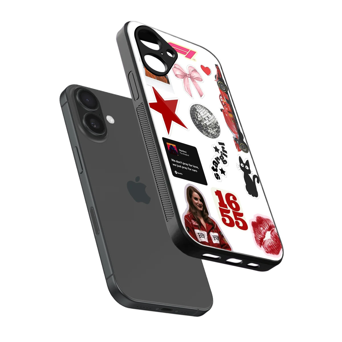 Formula 1 Fever sleek iPhone 16 cover with tempered glass back and TPU edges