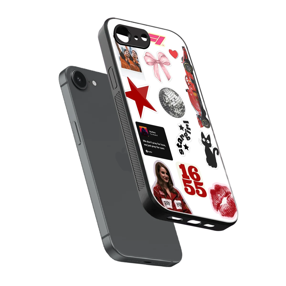 Formula 1 Fever sleek iphone 17e cover with tempered glass back and TPU edges