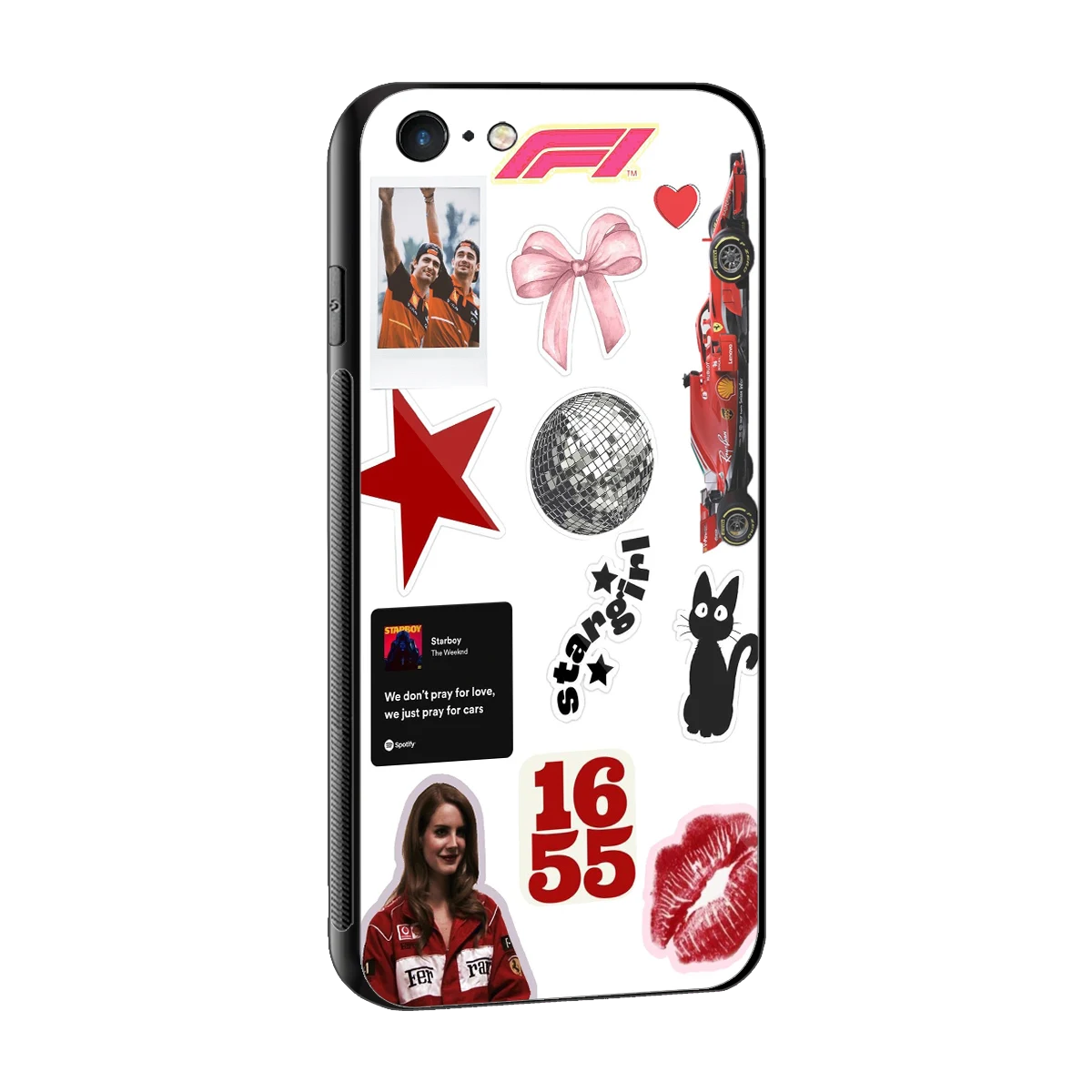 Formula 1 Fever sleek iphone 6s plus cover with tempered glass back and TPU edges