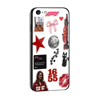 Formula 1 Fever sleek iphone 6s plus cover with tempered glass back and TPU edges