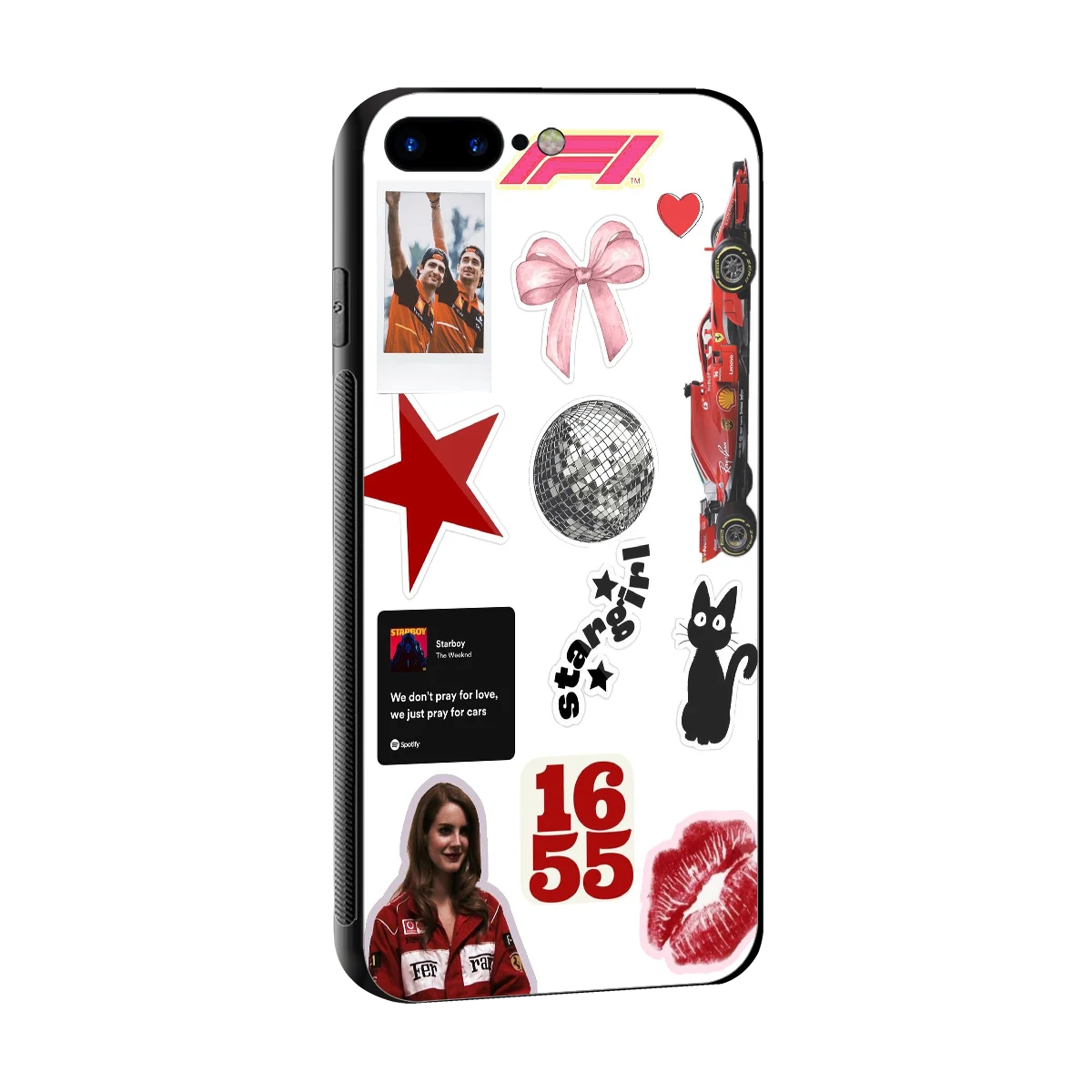 Formula 1 Fever sleek iphone 8 plus cover with tempered glass back and TPU edges