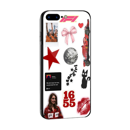 Formula 1 Fever sleek iphone 8 plus cover with tempered glass back and TPU edges
