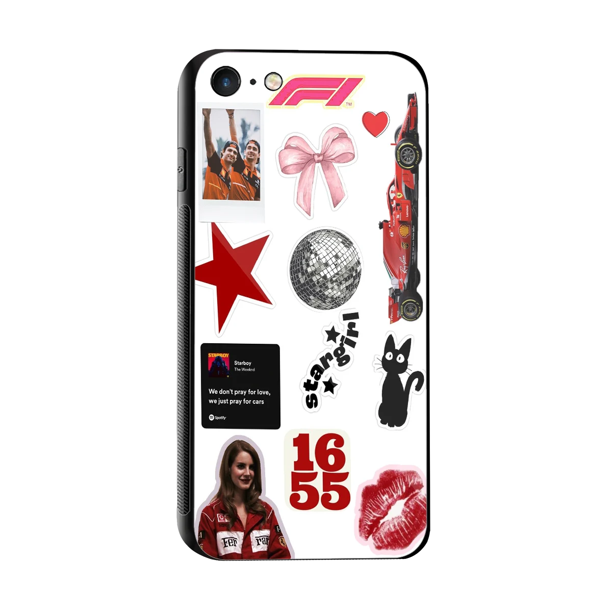 Formula 1 Fever sleek iphone 7 cover with tempered glass back and TPU edges