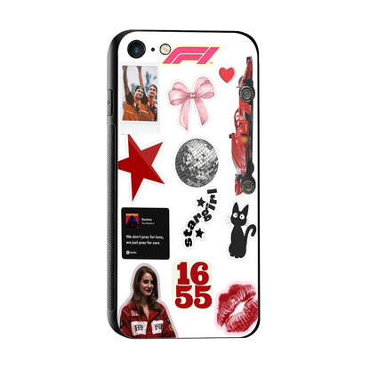 Formula 1 Fever sleek iphone 7 cover with tempered glass back and TPU edges