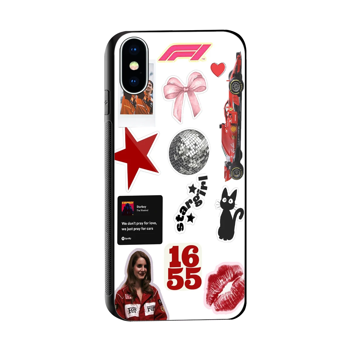 Formula 1 Fever sleek iphone x cover with tempered glass back and TPU edges