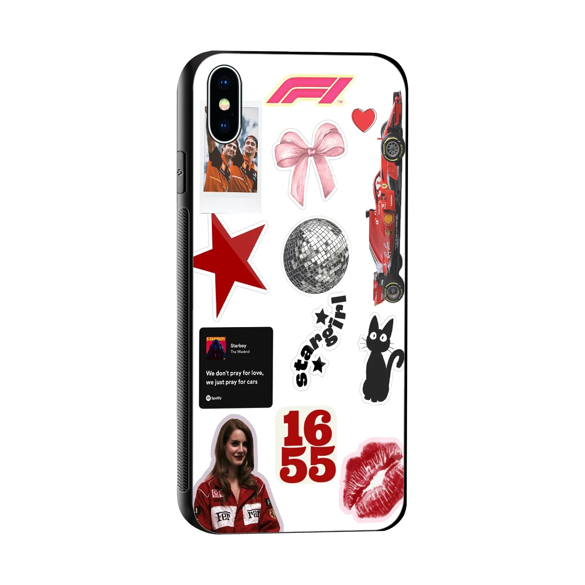 Formula 1 Fever sleek iphone xs max cover with tempered glass back and TPU edges
