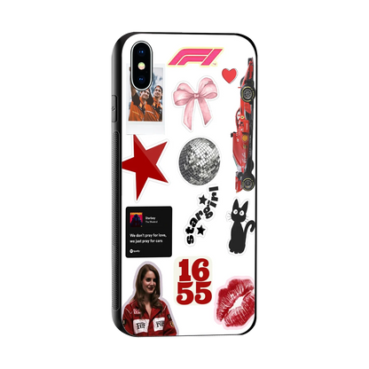 Formula 1 Fever sleek iphone xs max cover with tempered glass back and TPU edges