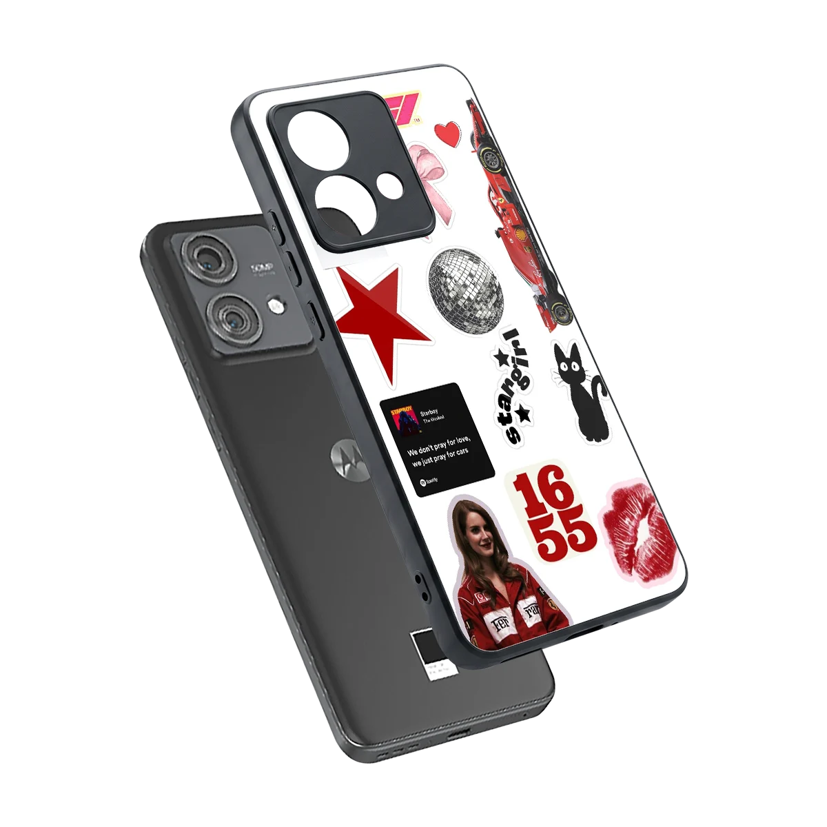Formula 1 Fever sleek motorola edge 40 neo 5g cover with tempered glass back and TPU edges