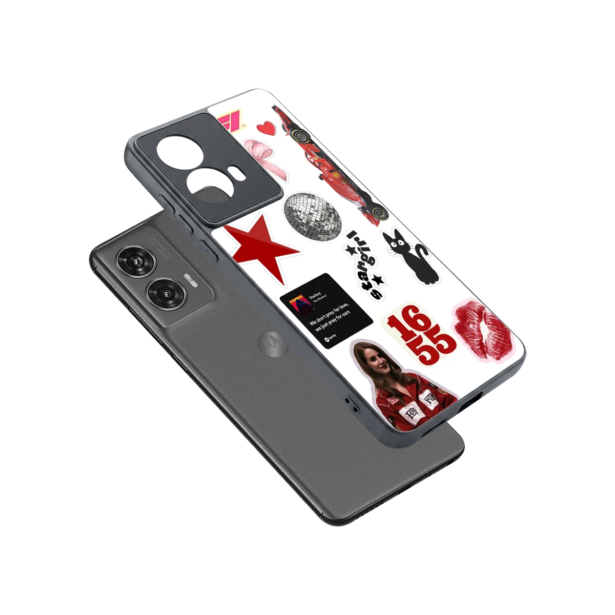 Formula 1 Fever sleek motorola edge 50 fusion cover with tempered glass back and TPU edges